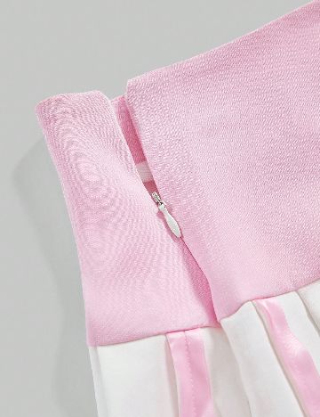 Fusta pantalon Romwe, roz/alb