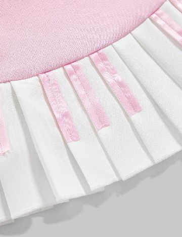 Fusta pantalon Romwe, roz/alb