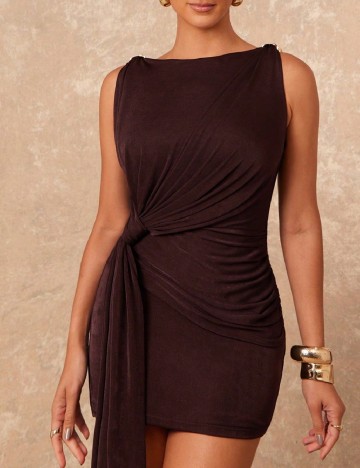 Rochie scurta SHEIN, maro