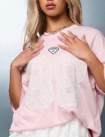 Tricou SHEIN CURVE, roz