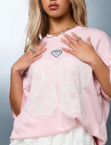 Tricou SHEIN CURVE, roz