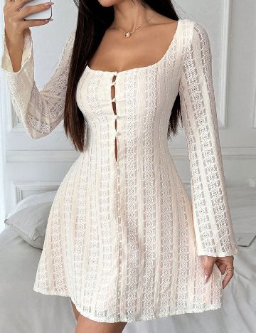 Rochie scurta SHEIN, crem