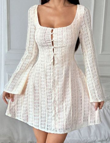 Rochie scurta SHEIN, crem