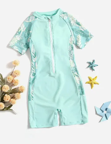 Salopeta de plaja Shein Kids, turcoaz