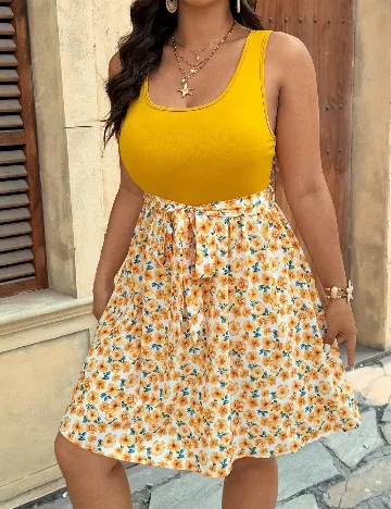 Rochie scurta SHEIN CURVE, floral print