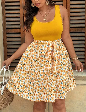 Rochie scurta SHEIN CURVE, floral print