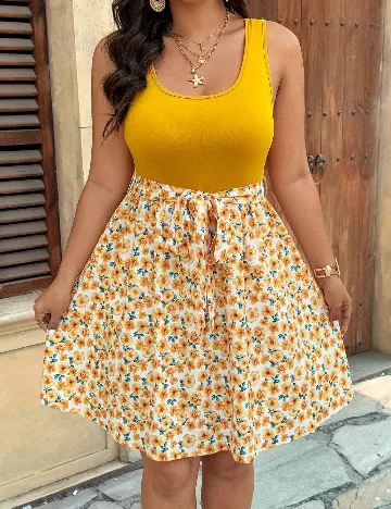 Rochie scurta SHEIN CURVE, floral print