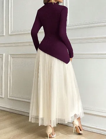 Rochie lunga SHEIN, mov/ecru