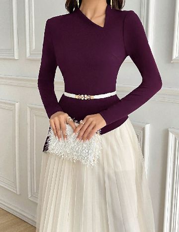 Rochie lunga SHEIN, mov/ecru