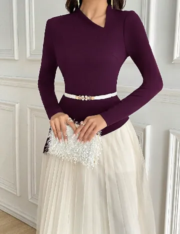 Rochie lunga SHEIN, mov/ecru