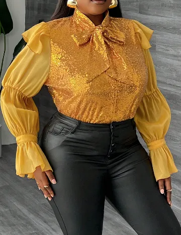 Camasa SHEIN CURVE, galben