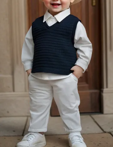 Compleu Shein Kids, alb/bleumarin