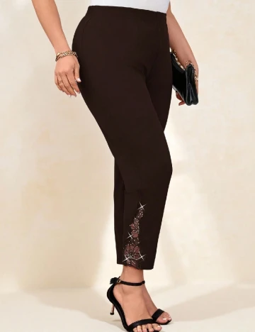 Pantaloni SHEIN CURVE, maro