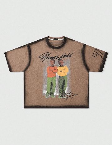 Tricou Oversize Romwe, maro