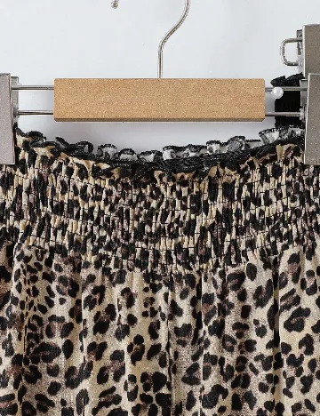 Set pantaloni 2 perechi Shein Kids, negru/animal print
