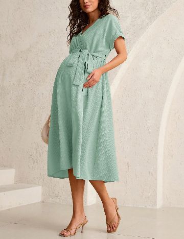 Rochie medie SHEIN Maternity, verde