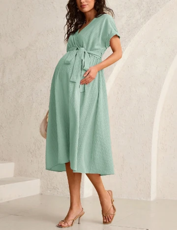 Rochie medie SHEIN Maternity, verde