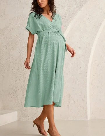 Rochie medie SHEIN Maternity, verde