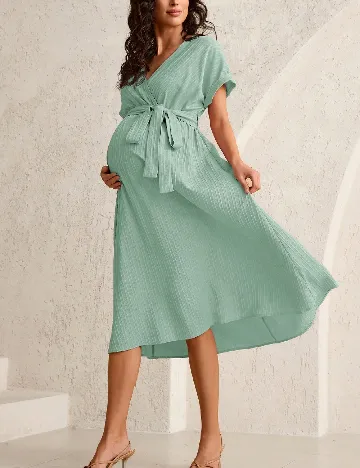 Rochie medie SHEIN Maternity, verde