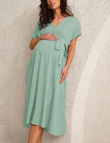 Rochie medie SHEIN Maternity, verde