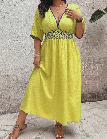 Rochie lunga SHEIN CURVE, galben