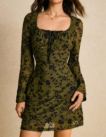 Rochie scurta SHEIN, verde