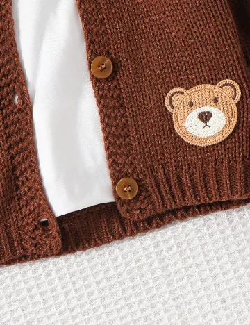 Cardigan Shein Kids, maro inchis