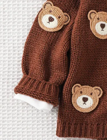 Cardigan Shein Kids, maro inchis