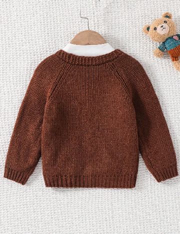 Cardigan Shein Kids, maro inchis