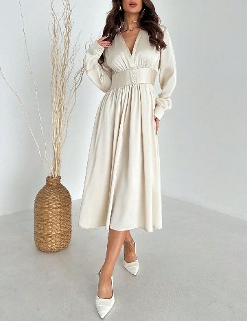 Rochie medie SHEIN, ecru