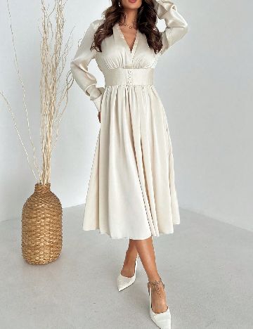 Rochie medie SHEIN, ecru