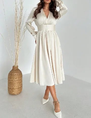 Rochie medie SHEIN, ecru