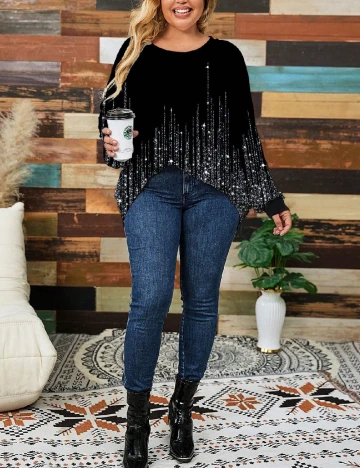 Bluza SHEIN CURVE, negru