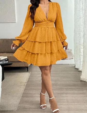 Rochie scurta SHEIN CURVE, portocaliu