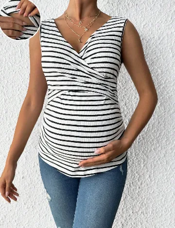 Maiou SHEIN Maternity, alb/negru