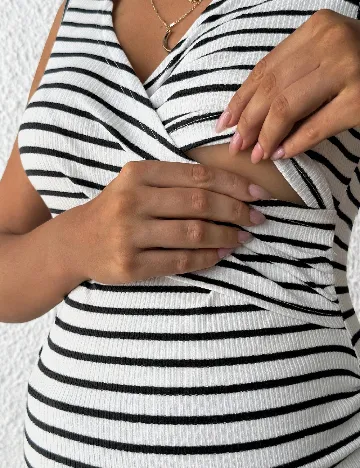 Maiou SHEIN Maternity, alb/negru