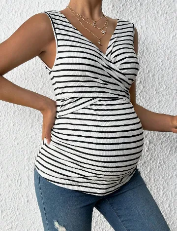 Maiou SHEIN Maternity, alb/negru