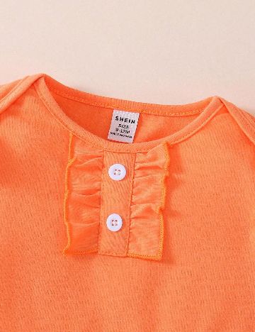 Compleu Shein Kids, portocaliu/alb