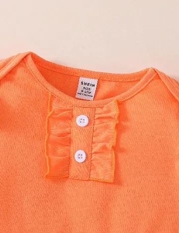 Compleu Shein Kids, portocaliu/alb