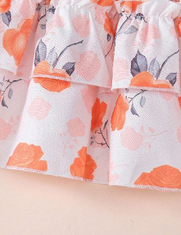 Compleu Shein Kids, portocaliu/alb