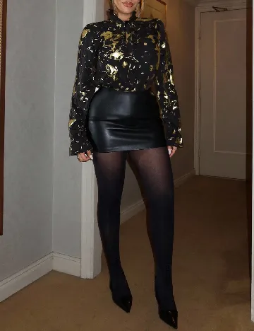 Camasa SHEIN, negru/auriu