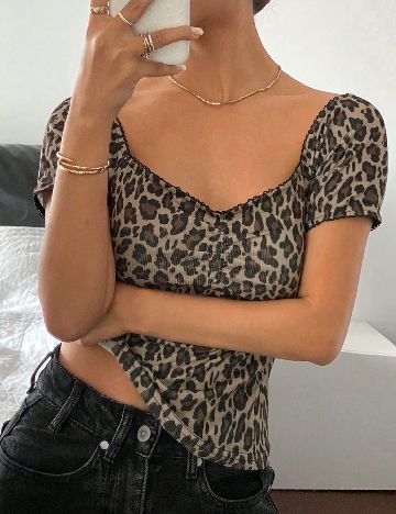 Tricou Dazy, animal print