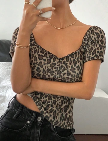 Tricou Dazy, animal print