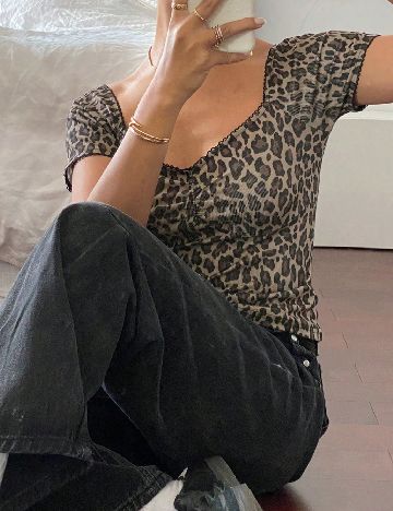 Tricou Dazy, animal print