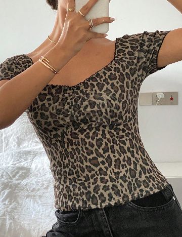 Tricou Dazy, animal print