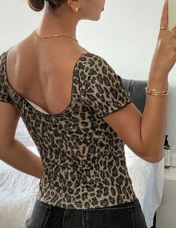 Tricou Dazy, animal print