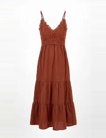 Rochie medie Only Maternity, caramiziu