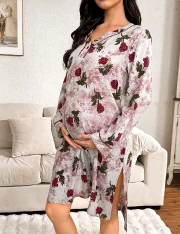 Rochie de noapte SHEIN Maternity, floral print