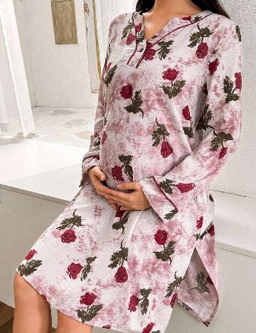 Rochie de noapte SHEIN Maternity, floral print