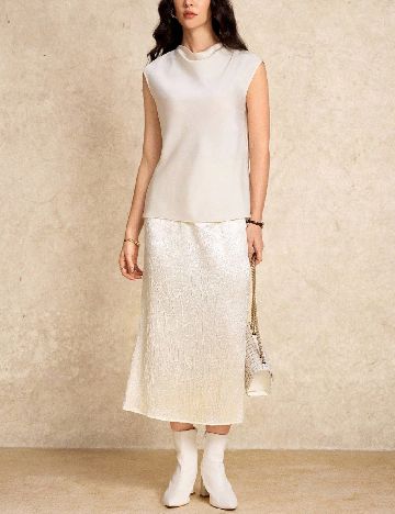 Fusta SHEIN, ecru